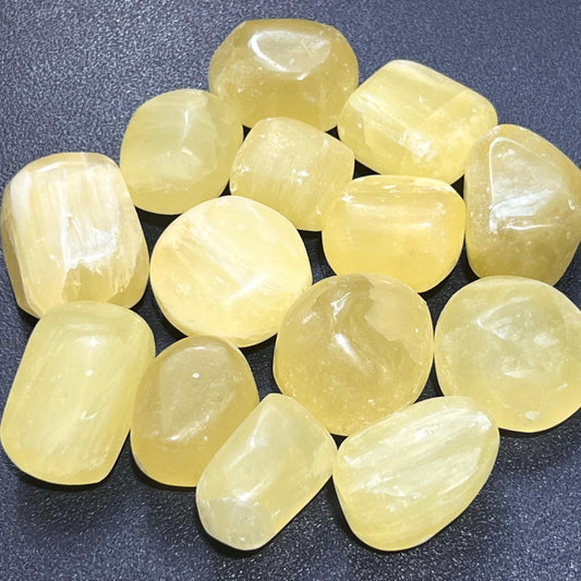 Lemon Yellow Calcite Tumbled Stones (By The Piece Or Pound) Bulk Wholesale Amazing Crystals