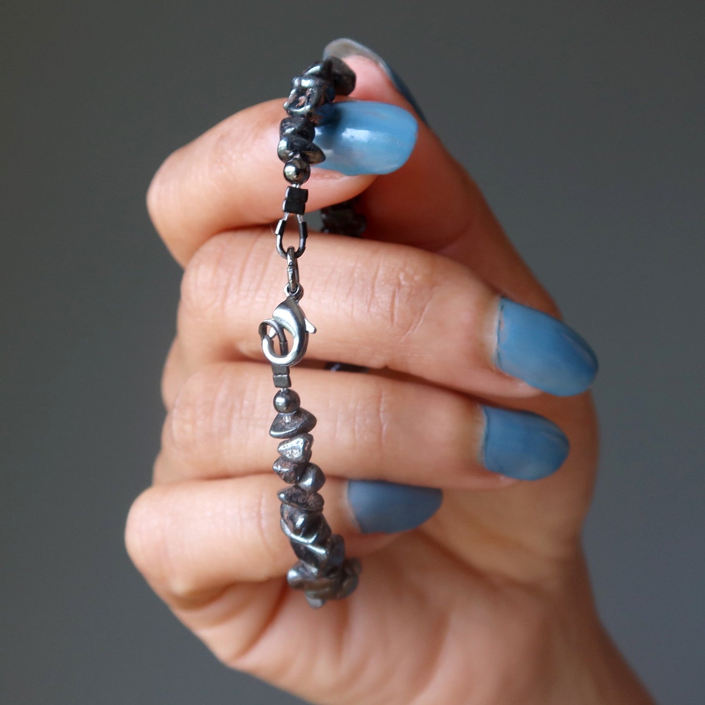 Hematite Bracelet Charming Silver Crystal Satin Crystals