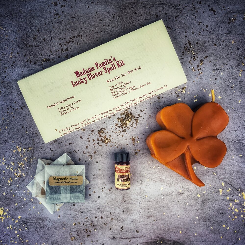 Lucky Clover Candle Spell Kit Parlour of Wonders