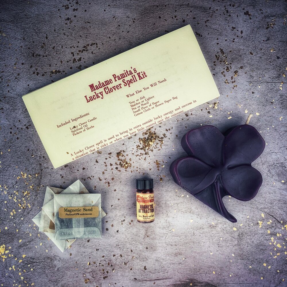 Lucky Clover Candle Spell Kit Parlour of Wonders