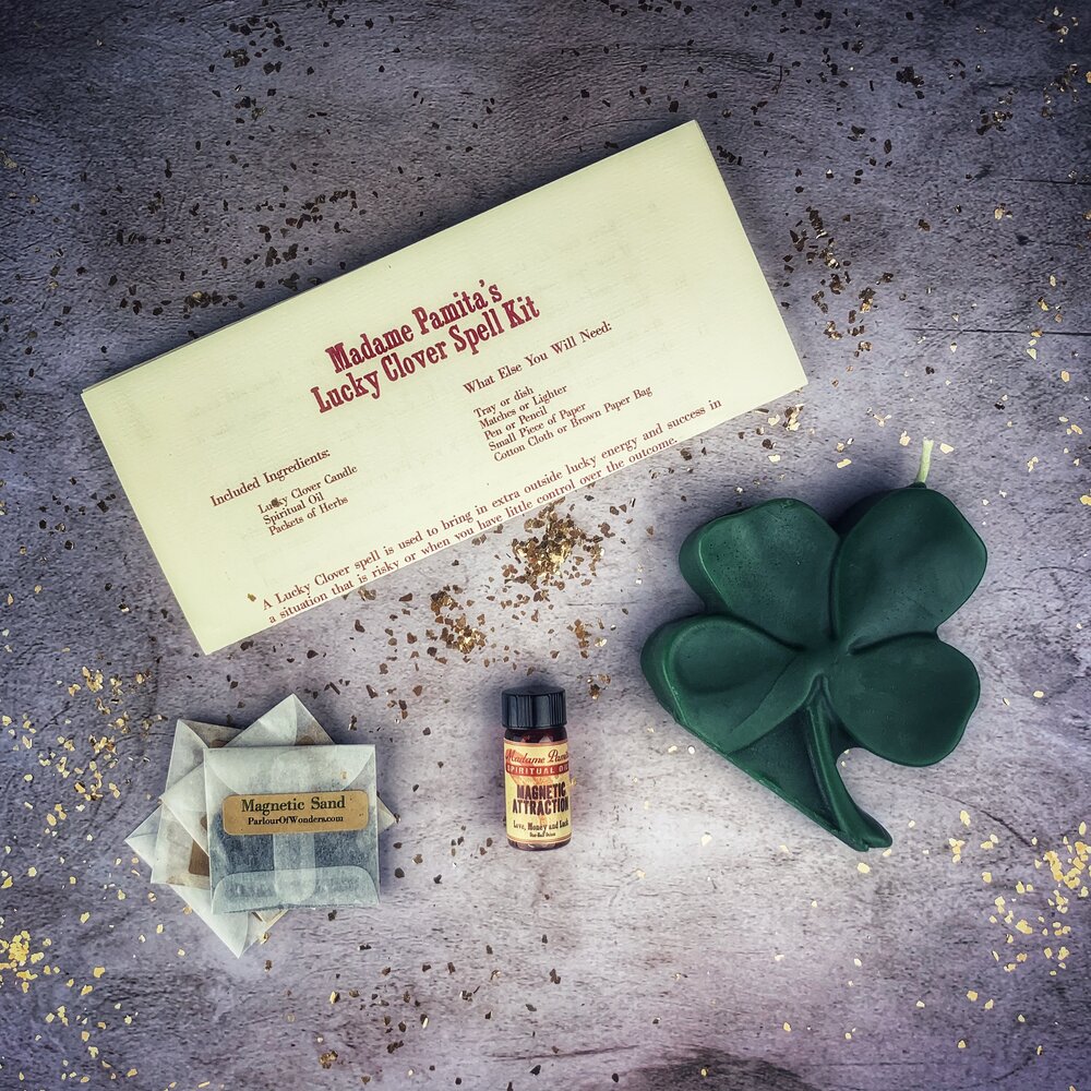 Lucky Clover Candle Spell Kit Parlour of Wonders