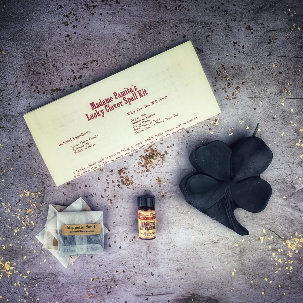 Lucky Clover Candle Spell Kit Parlour of Wonders
