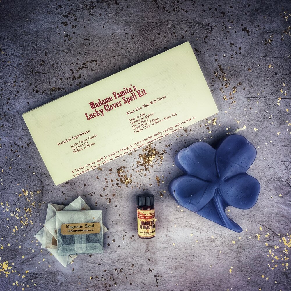 Lucky Clover Candle Spell Kit Parlour of Wonders