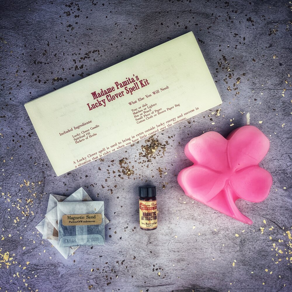 Lucky Clover Candle Spell Kit Parlour of Wonders