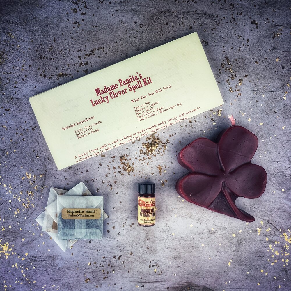 Lucky Clover Candle Spell Kit Parlour of Wonders