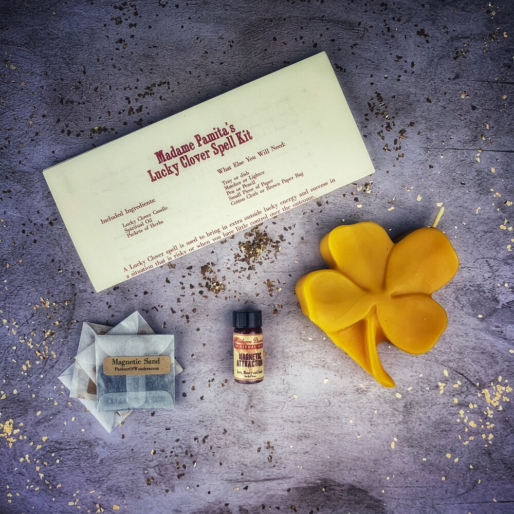 Lucky Clover Candle Spell Kit Parlour of Wonders