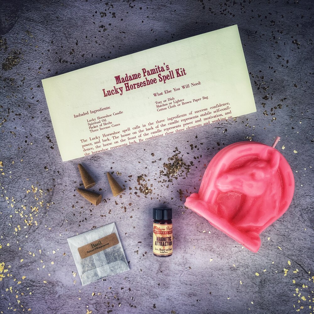 Lucky Horseshoe Candle Spell Kit Parlour of Wonders