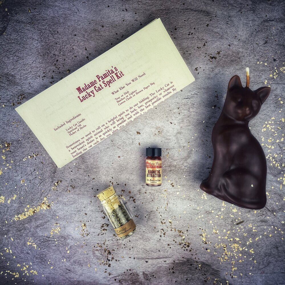 Lucky Cat Candle Spell Kit Parlour of Wonders