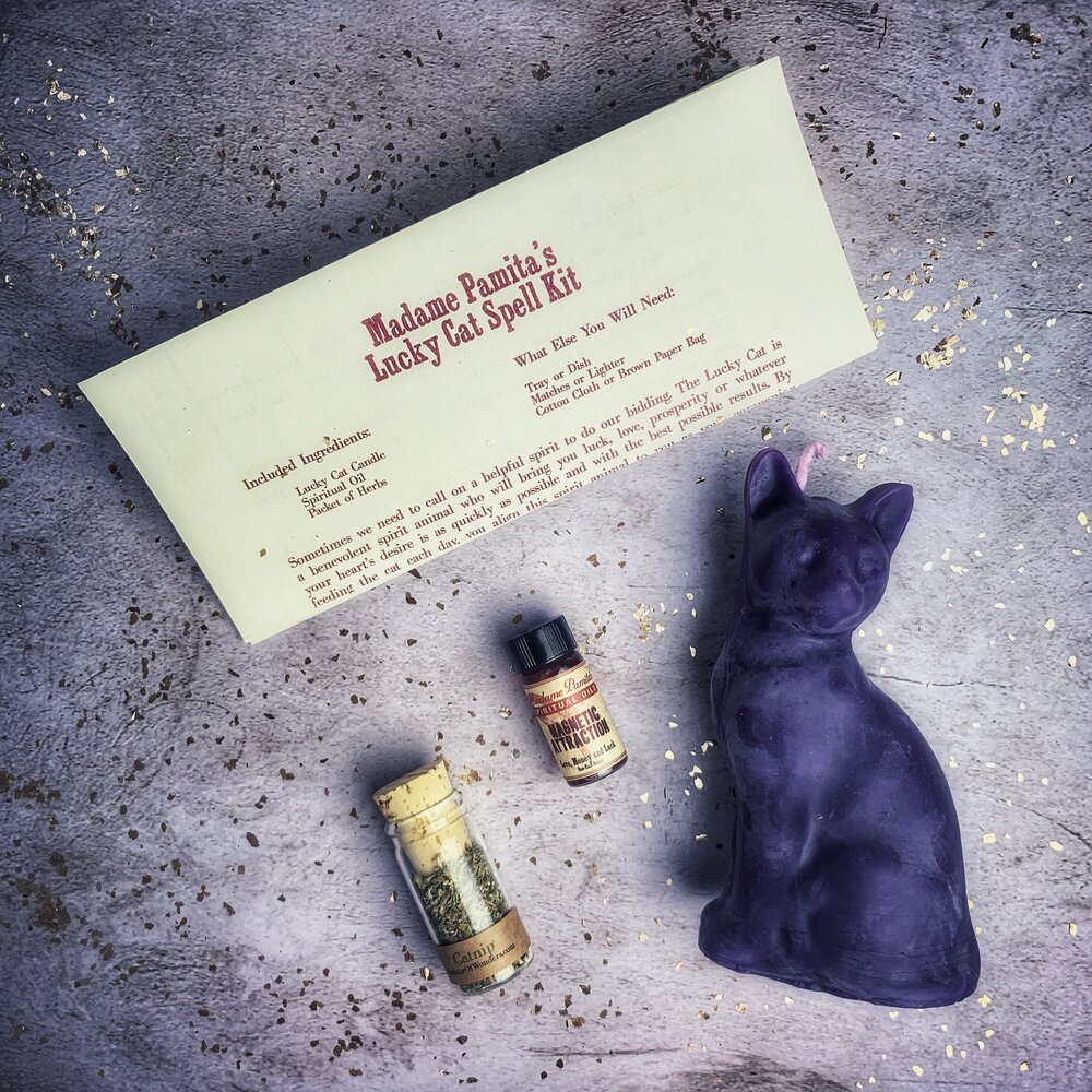 Lucky Cat Candle Spell Kit Parlour of Wonders